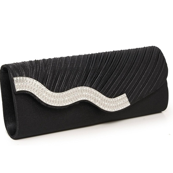 Vintage Kseymeir Evening Clutch Purses Pleated Satin Handbags Chain Bag - Picture 1 of 10